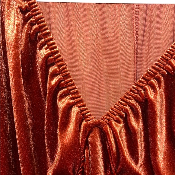 Shimmering Rust Velvet Dress - Picture 2 of 6
